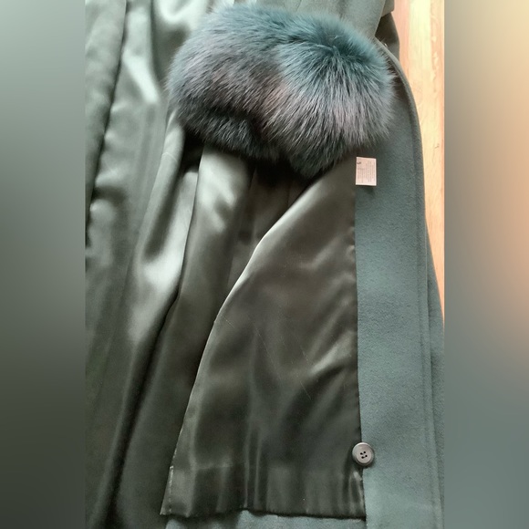 Virgin wool fox fur a-line opera winter coat - Picture 9 of 12